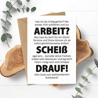 Postkarte Ruhestand lustig – Typografie witzig Rente Pension