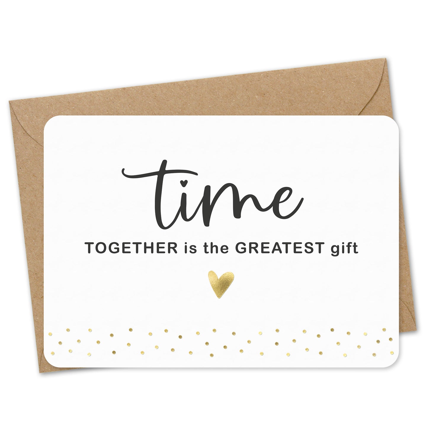 Postkarte „Time Together" mit Goldfolienprägung | Grußkarte A6 quer inkl. Umschlag