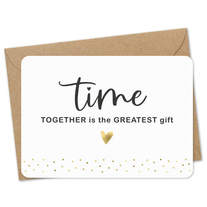 Postkarte „Time Together" mit Goldfolienprägung | Grußkarte A6 quer inkl. Umschlag