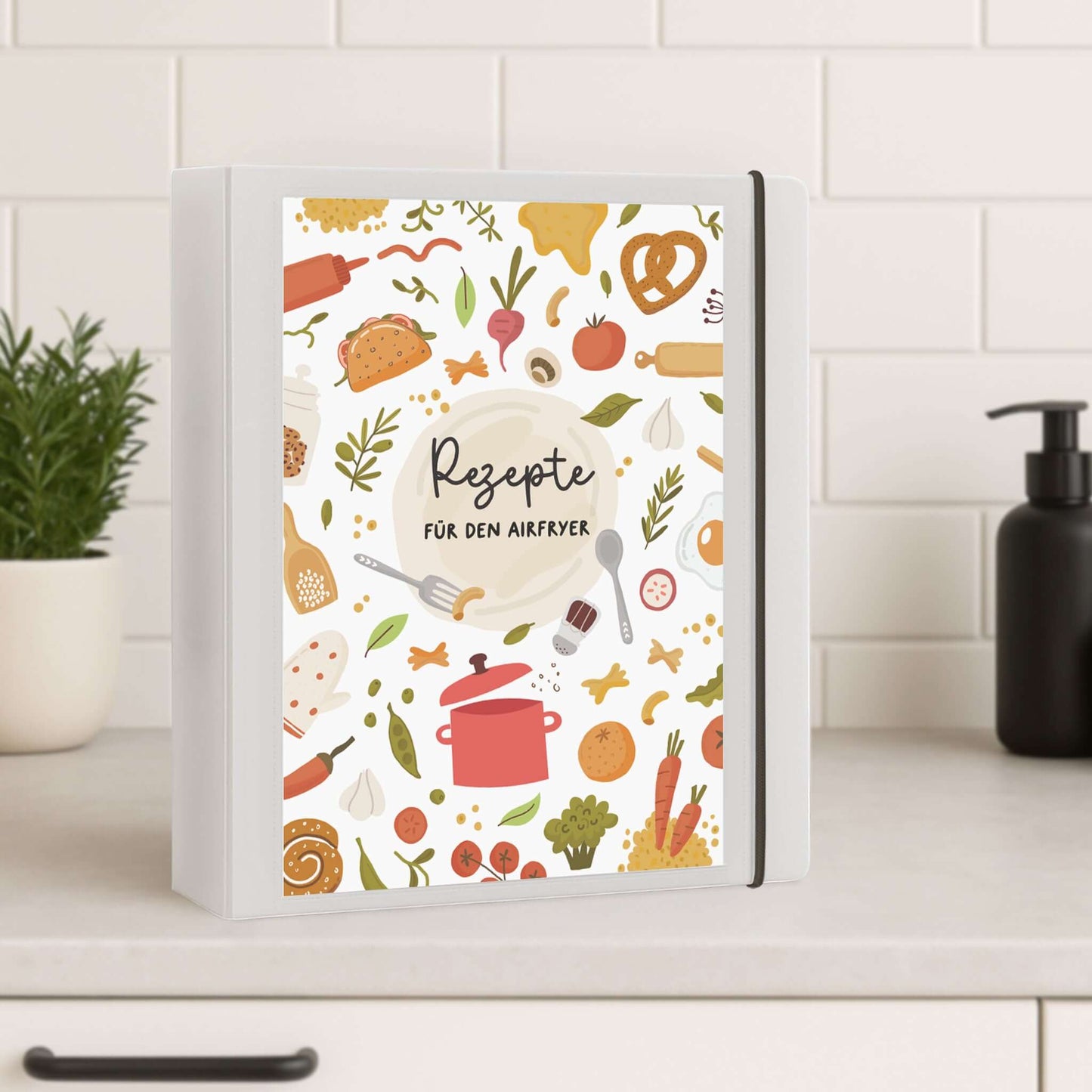 Rezeptordner A5 personalisiert Küchen-Design, Lifestyle-Seitenansicht