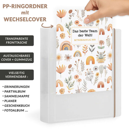 PP-Ringordner A5 mit Wechselcover und Gummizug, personalisiertes Deckblatt einschieben