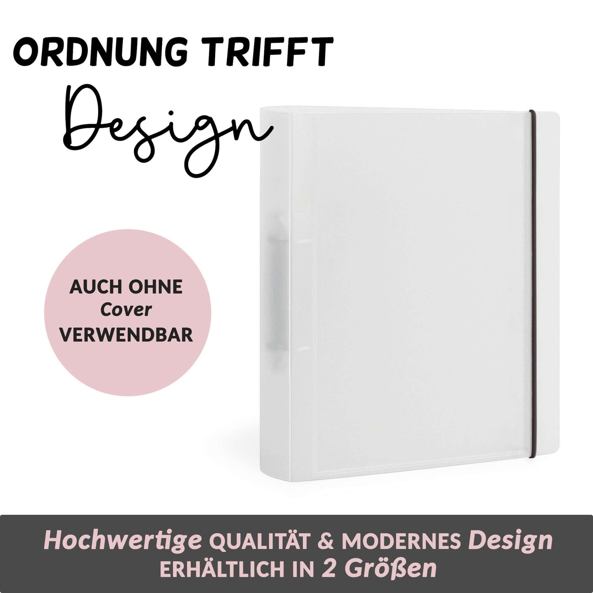 Transparenter DIN A4 Ordner mit Gummizug, ohne Motiv