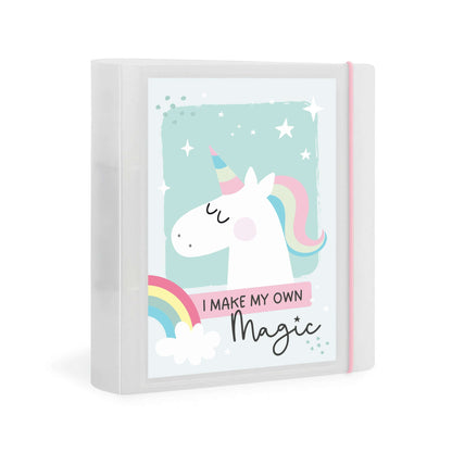 Vorderansicht des kleinen Einhorn-Ringordners im DIN A5-Format