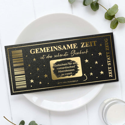 Personalisierbare Rubbelkarte „Gemeinsame Zeit“ mit Folierung