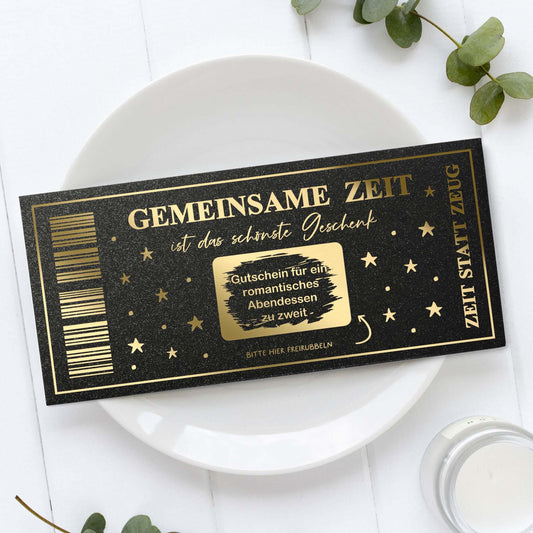 Personalisierbare Rubbelkarte „Gemeinsame Zeit“ mit Folierung