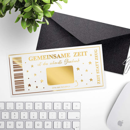 Personalisierbare Rubbelkarte „Gemeinsame Zeit“ mit Folierung