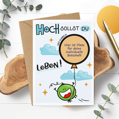 Freigerubbelte Nachricht auf der Karte