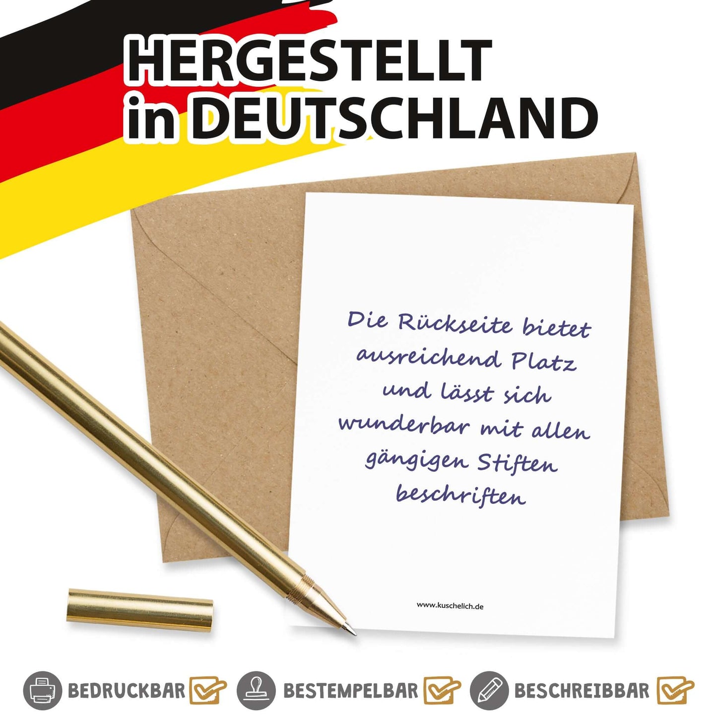 Rückseite der Karte mit viel Platz zum Beschriften