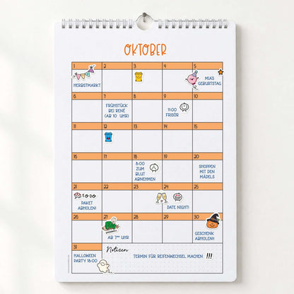 Happy Birthday Sticker Sheet für Kalender mit bunten Aufklebern.