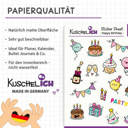 Infografik Papierqualität: matt, beschreibbar, für den Innenbereich, Made in Germany