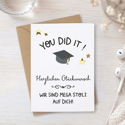 you-did-it-karte-abschluss-glueckwunsch-gold-sterne-flatlay