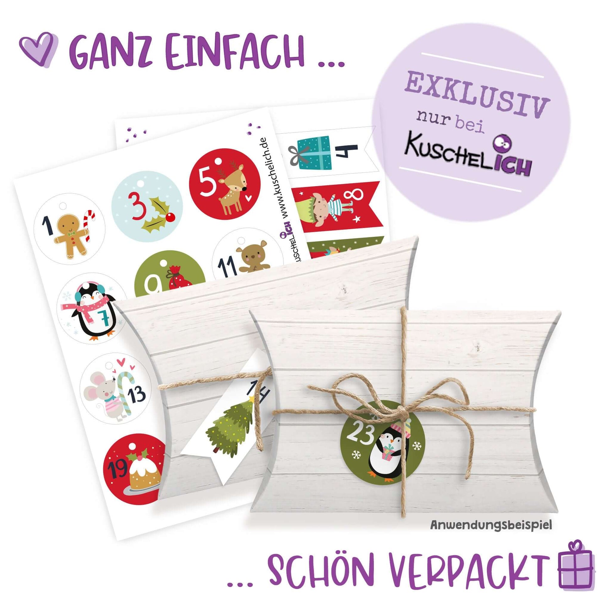 Bögen der Santa-&-Friends-Variante, Geschenkidee schön verpackt