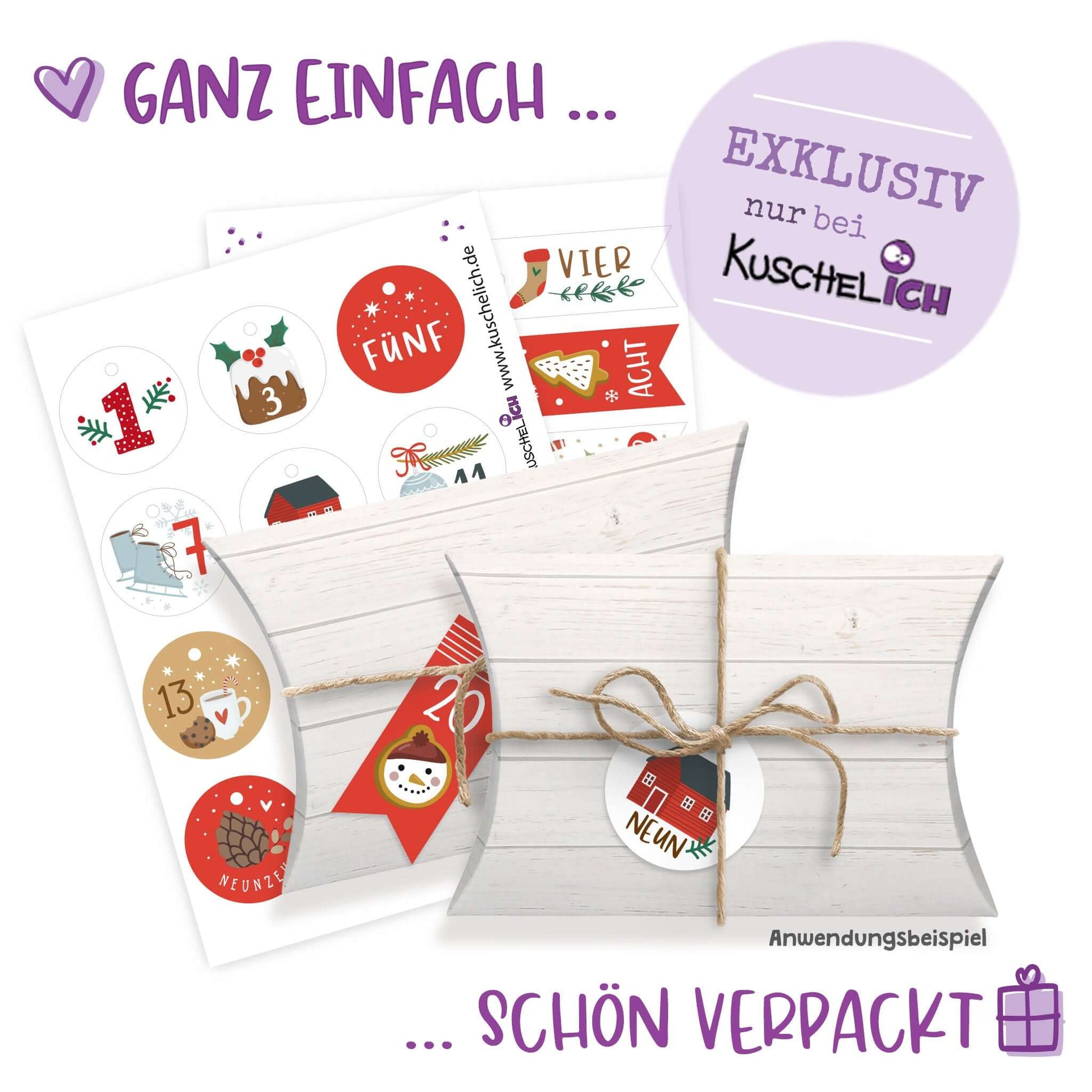 Bögen der Rot-Braun-Variante, schön verpackt als Geschenkidee