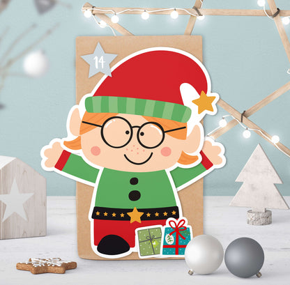 Adventskalender zum Befüllen "Elfen" Motiv 3