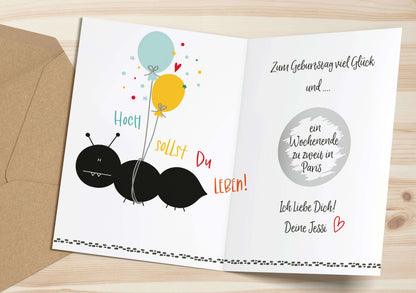 Beispiel für Anwendung des Rubbelaufklebers