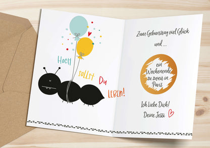 Beispiel für Anwendung des Rubbelaufklebers