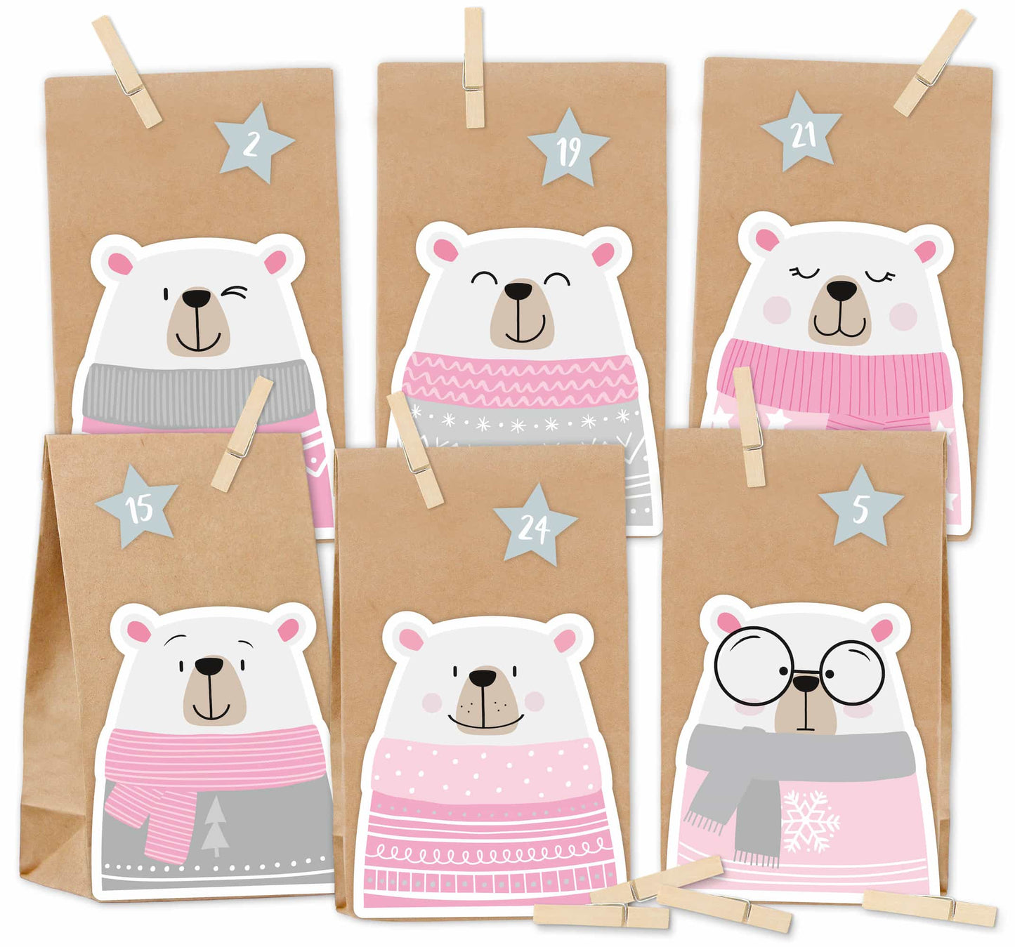 Adventskalender Polarbär rosa Startbild