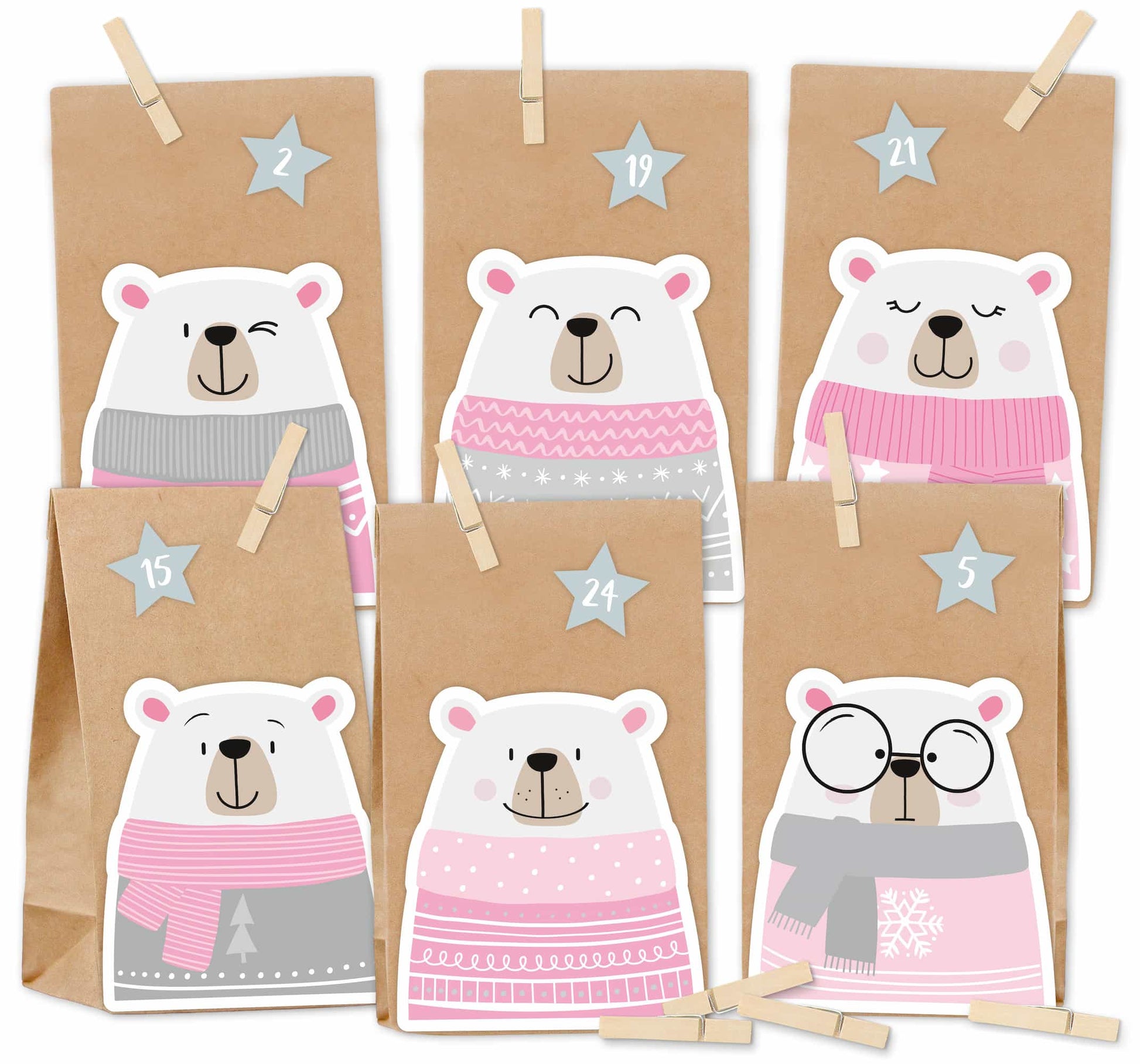 Adventskalender Polarbär rosa Startbild