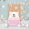 Adventskalender Polarbär rosa Motiv 2