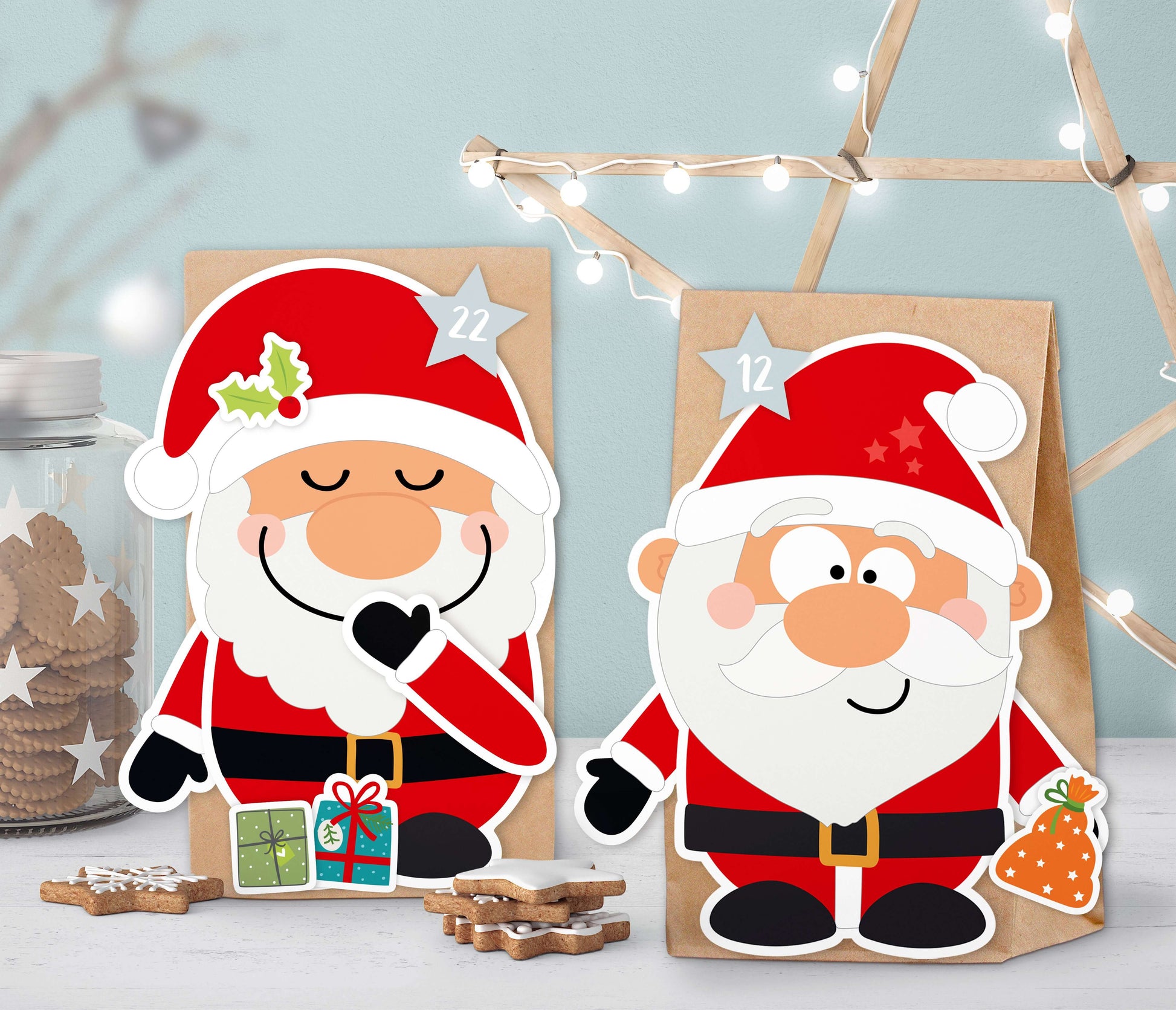 Adventskalender zum Befüllen "Team Santa" Motiv 2