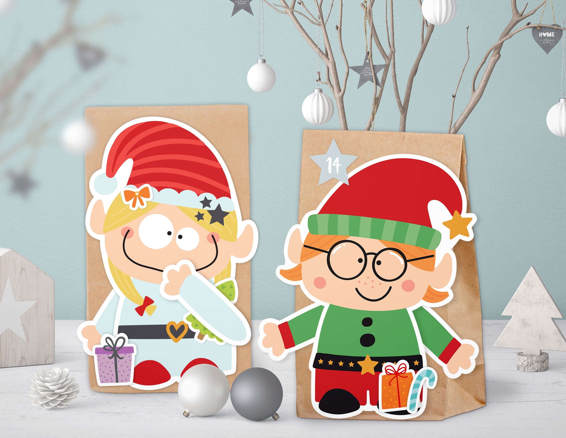 Adventskalender zum Befüllen "Team Santa" Motiv 3