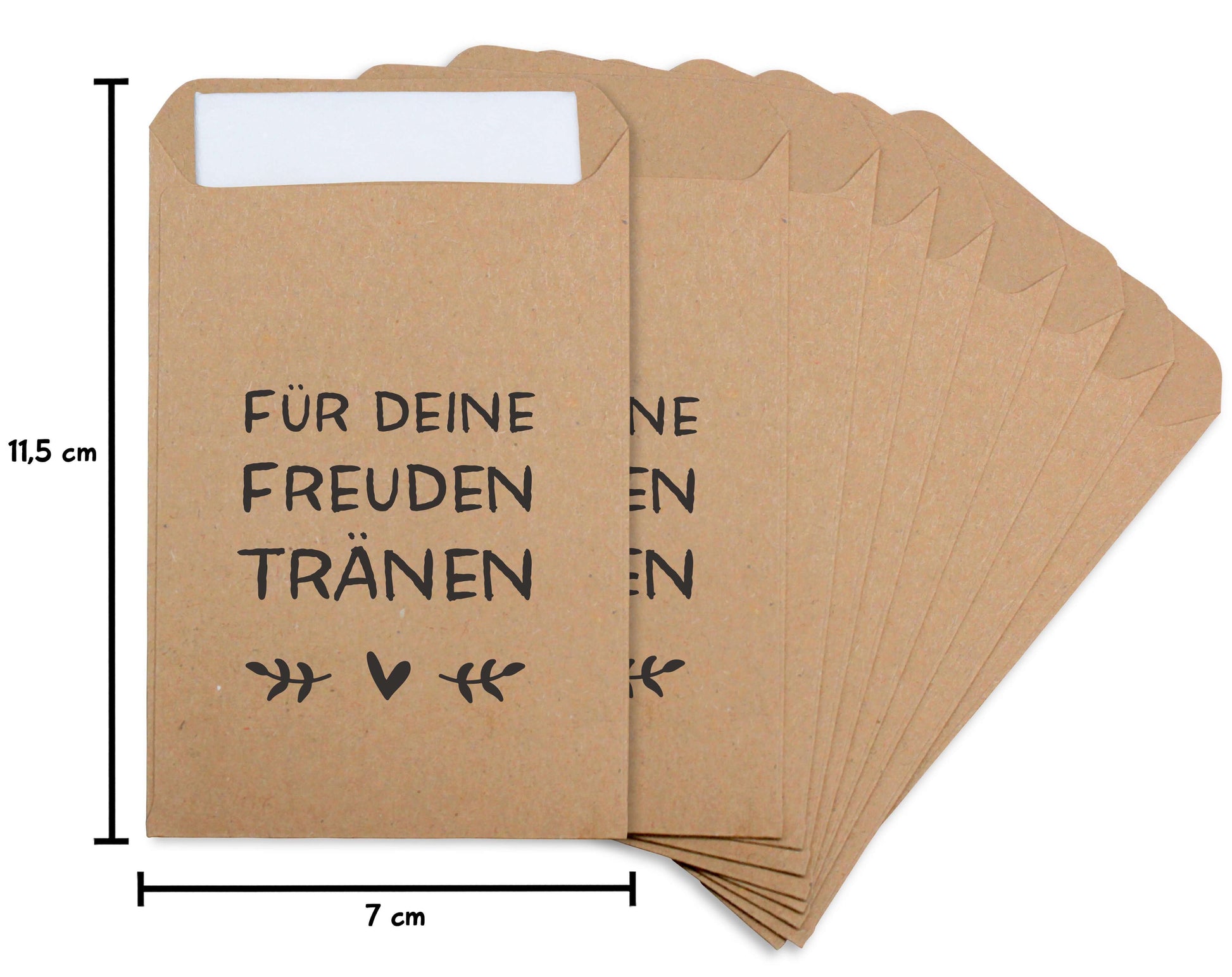 Freudentränen Taschentücher Hüllen Krafpapier braun Für Deine Freudentränen Maße
