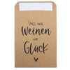Freudentränen Taschentücher Hüllen Krafpapier braun Lass uns weinen vor Glück