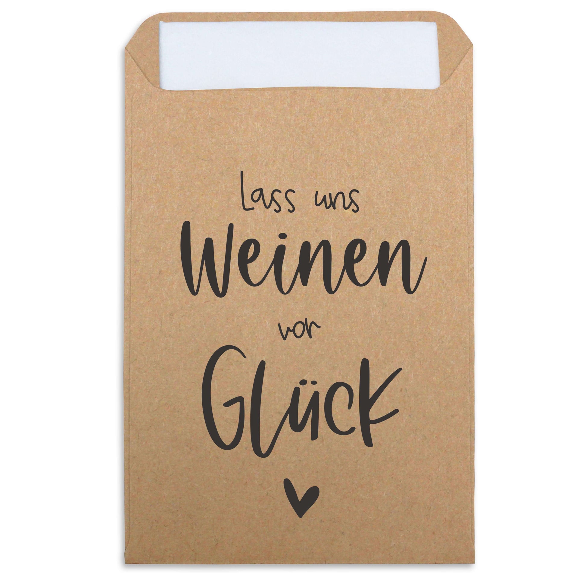 Freudentränen Taschentücher Hüllen Krafpapier braun Lass uns weinen vor Glück