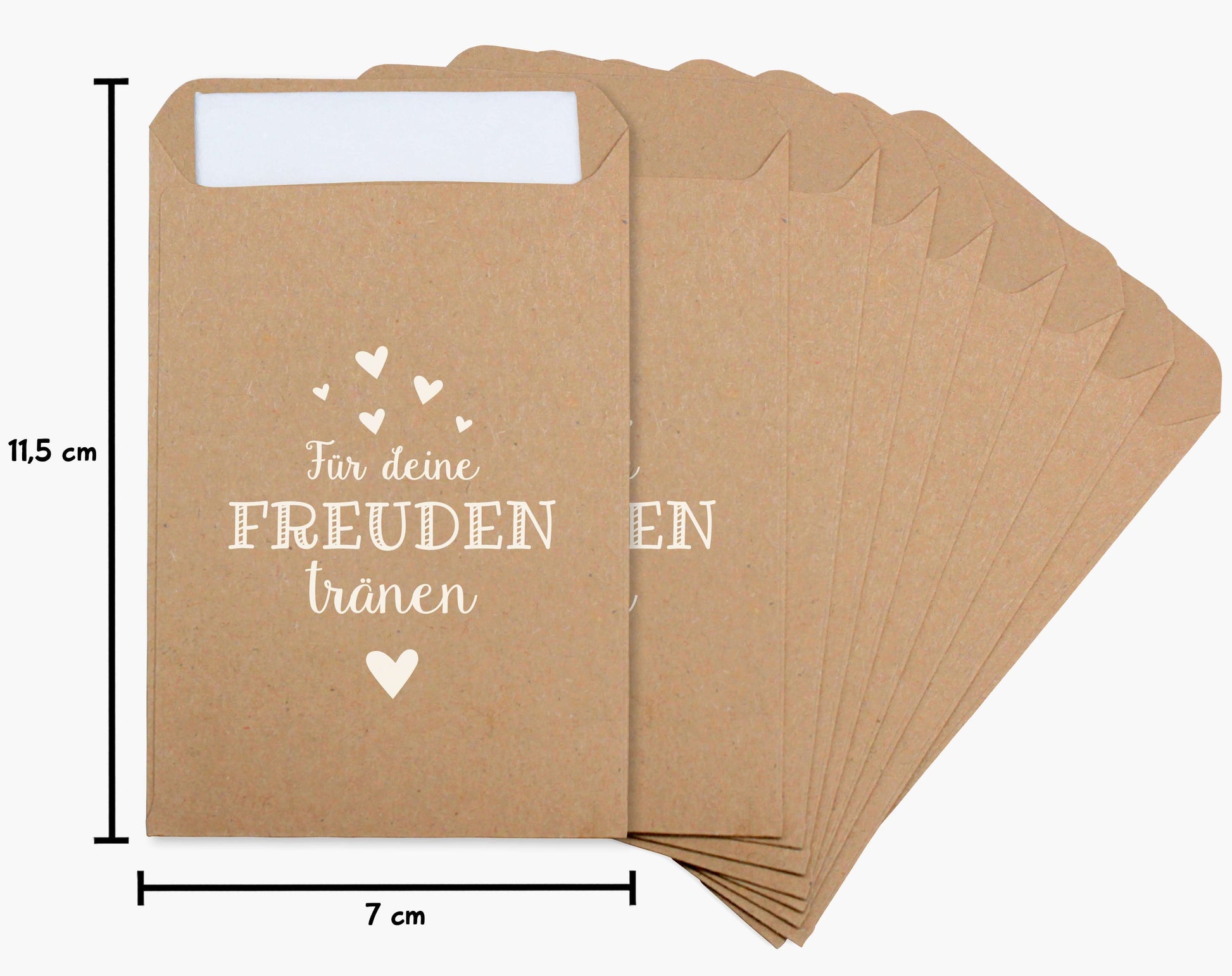Freudentränen Taschentücher Hüllen "Für deine Freudentränen" Maßangaben