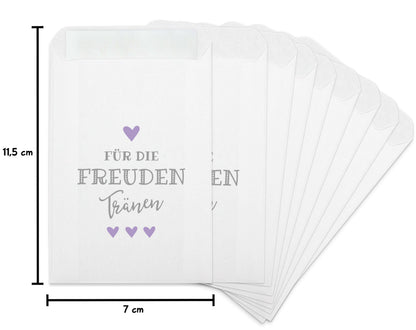 Freudentränen Taschentücher Hüllen "Für die Freudentränen" flieder Maße