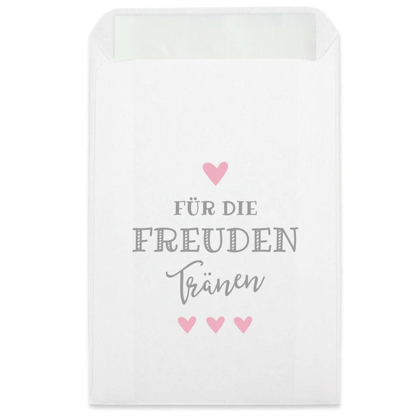 Freudentränen Taschentücher Hüllen "Für die Freudentränen" rosa