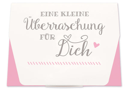 Geschenkschachtel für Gastgeschenk Hochzeit rosa Vorderseite