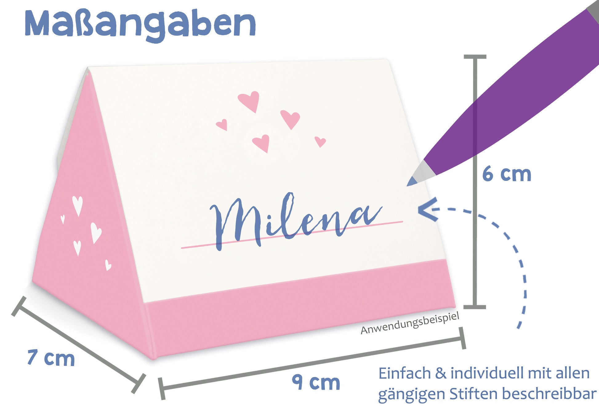 Geschenkschachtel für Gastgeschenk Hochzeit rosa beschreibbar