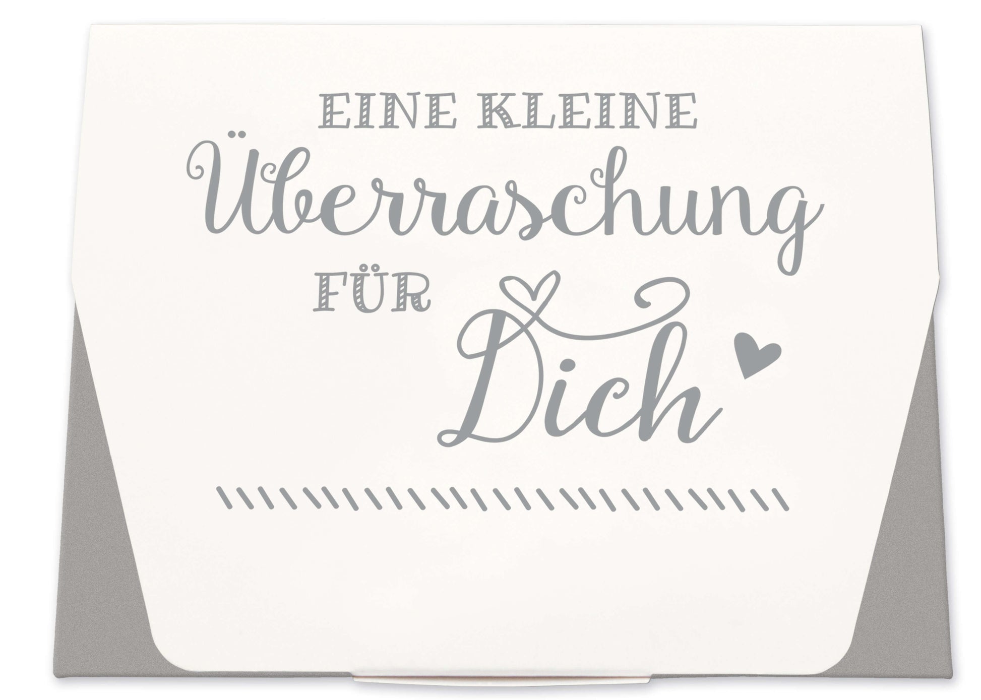 Geschenkschachtel für Gastgeschenk Hochzeit grau Vorderseite