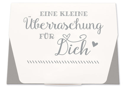 Geschenkschachtel für Gastgeschenk Hochzeit grau Vorderseite