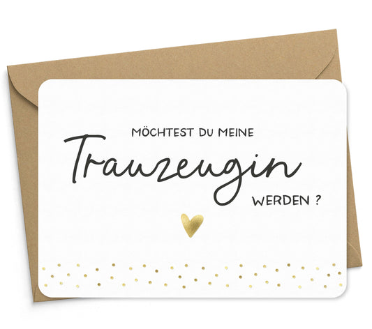 Karte "Trauzeugin" mit Briefumschlag