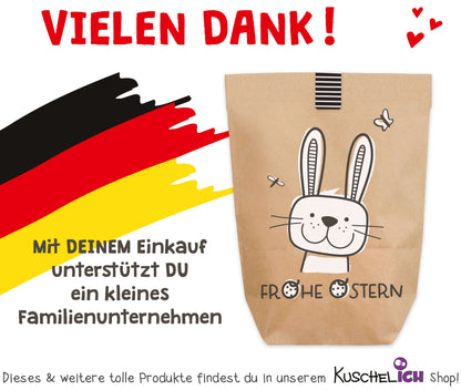 Qualität Made in Germany Ostertüte "Frohe Ostern" Kraftpapier