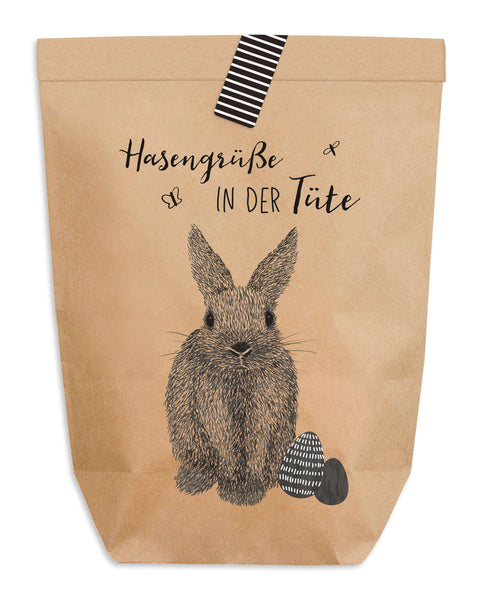 Ostertüte zum Befüllen "Hasengrüße in der Tüte"