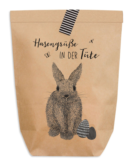 Ostertüte zum Befüllen "Hasengrüße in der Tüte"