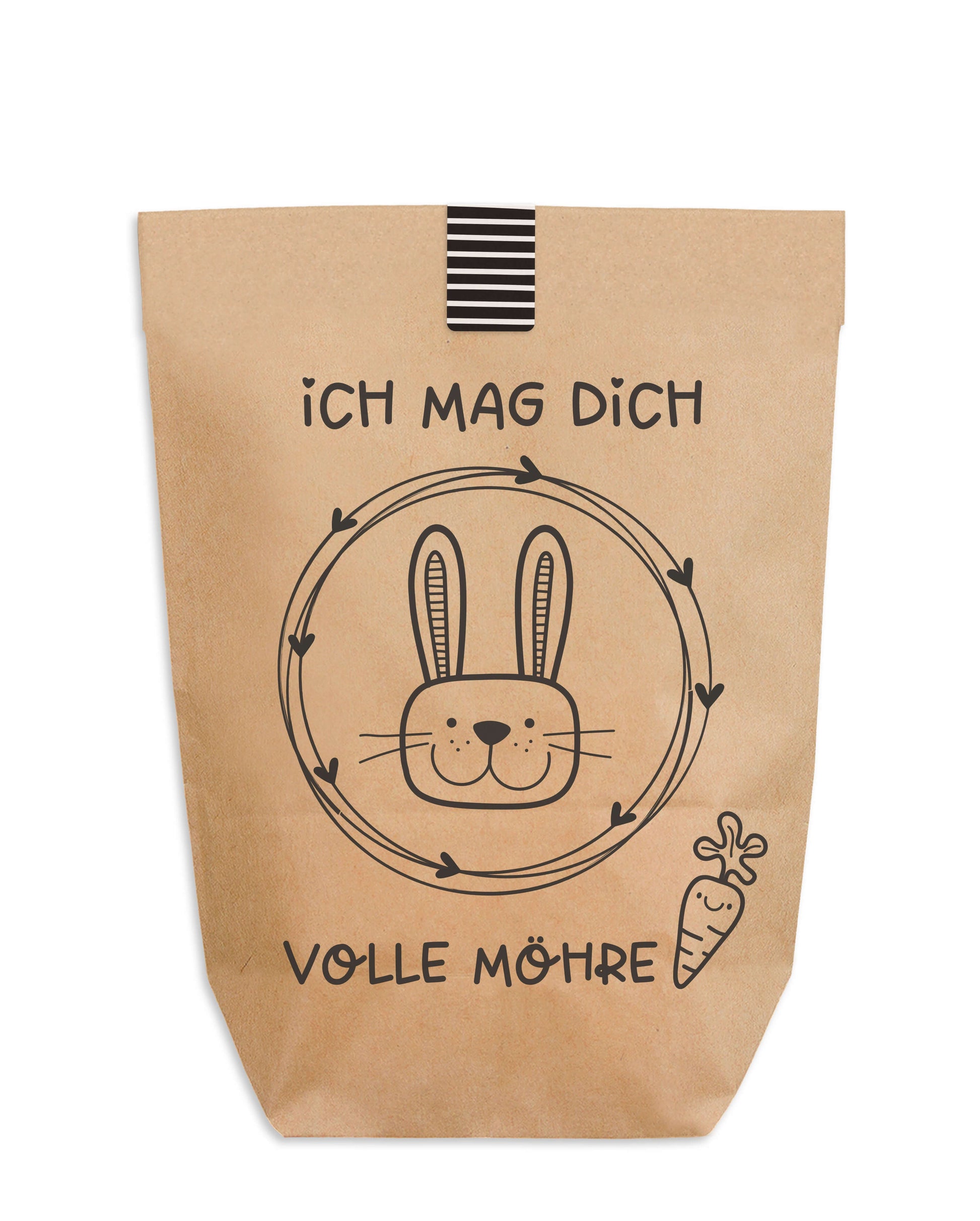 Ostertüte "Ich mag Dich Volle Möhre" Kraftpapier