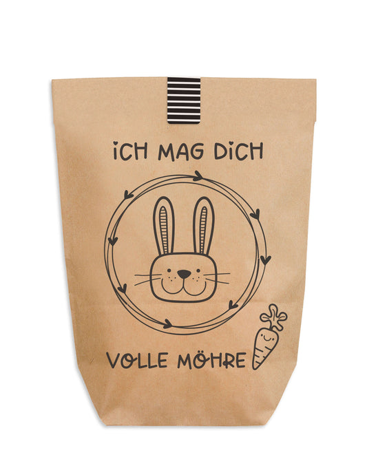Ostertüte "Ich mag Dich Volle Möhre" Kraftpapier
