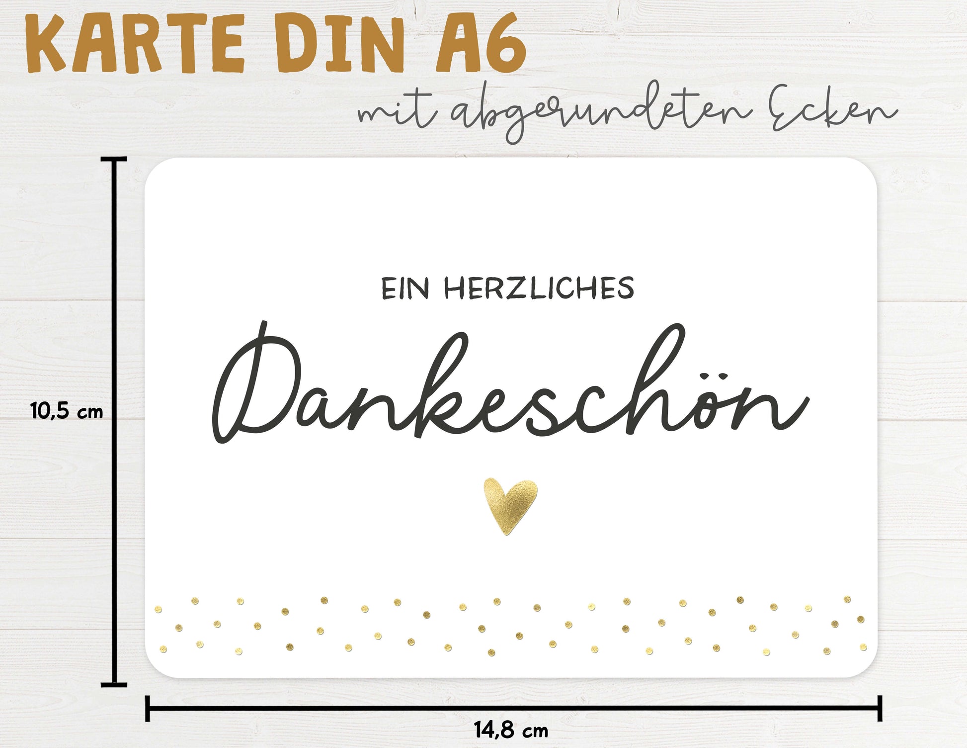Karte "Ein herzliches Dankeschön" mit Briefumschlag Maße DIN A6
