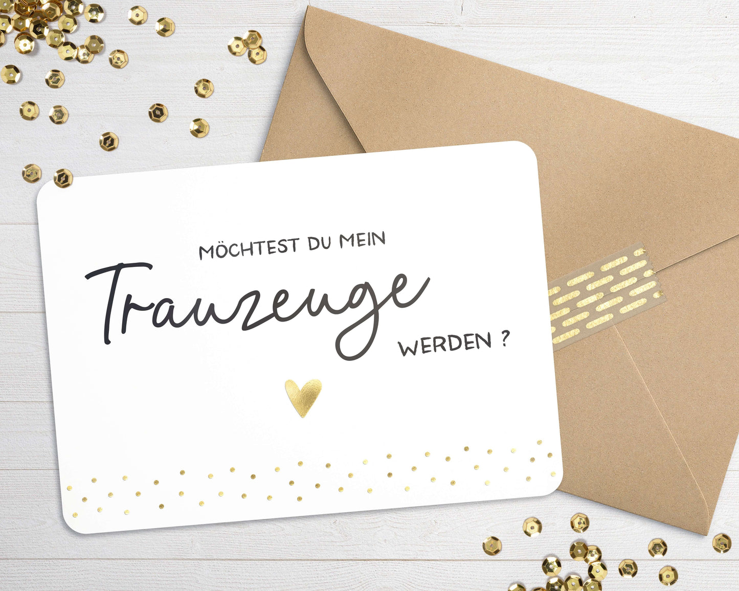 Karte "Trauzeuge" mit Briefumschlag mit Herz