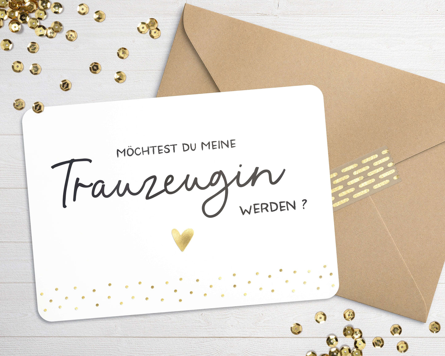 Karte "Trauzeugin" mit Briefumschlag mit Herz