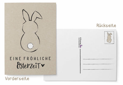 Osterkarten Set "Kraft" Motiv 2 Hasenrückseite