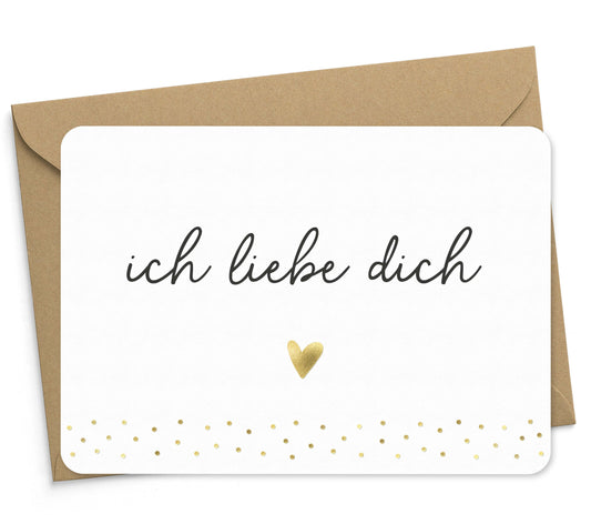 Karte "ich liebe dich" mit Briefumschlag