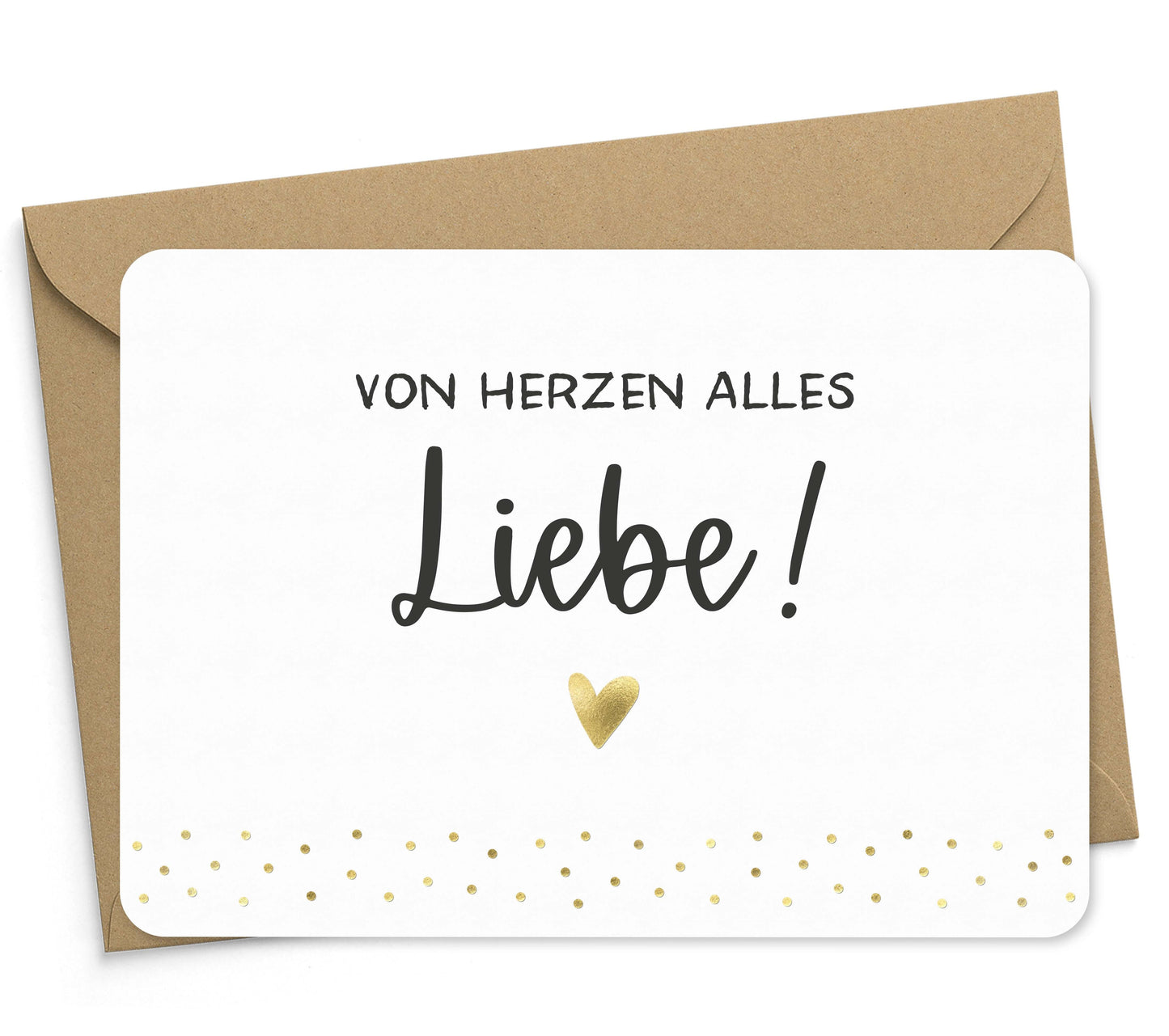 Karte "von Herzen alles Liebe!" mit Briefumschlag
