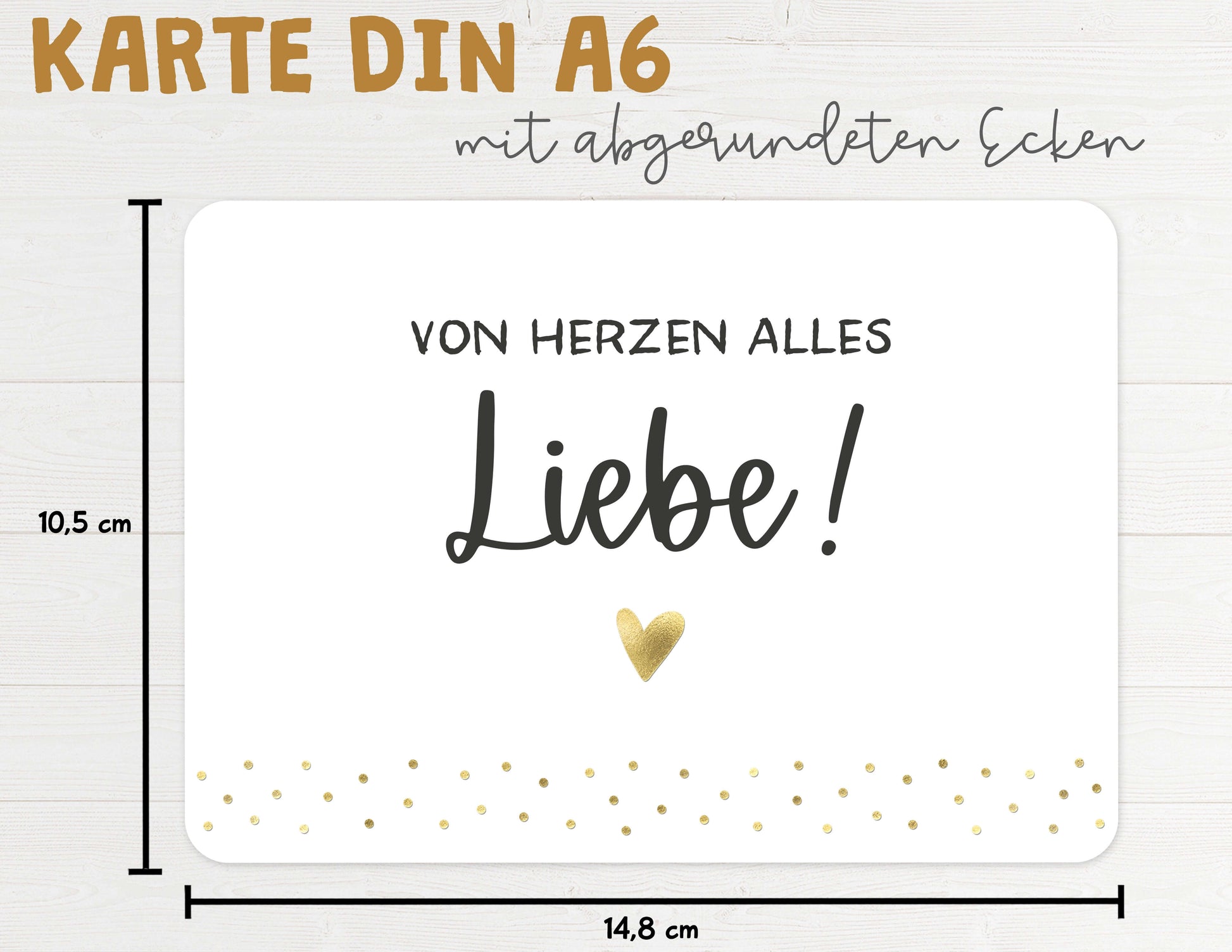 Karte "von Herzen alles Liebe!" mit Briefumschlag Maße DIN A6