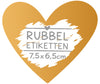 Rubbelaufkleber Herz gold Rubbeletiketten zum Aufkleben