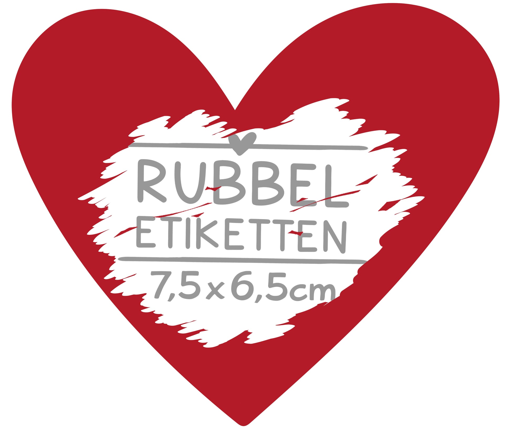 Rubbeletikett zum Aufkleben rotes Herz